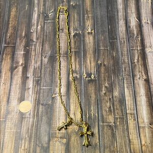5for$10 Rosary-style Necklace With Two Cross Pendants Women’s Accessories